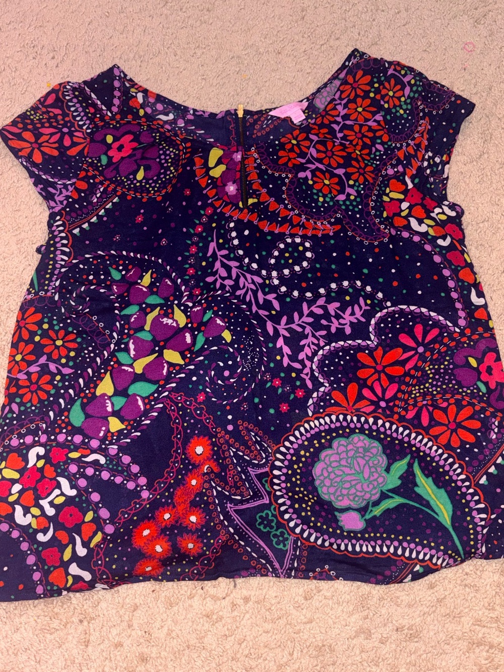 Lilly Pulitzer blouse in rainbow dragon nude